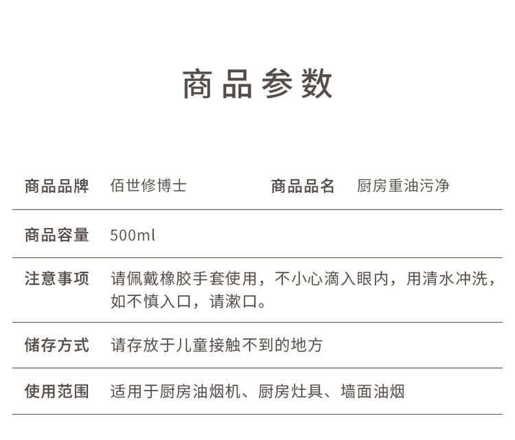 廚房油污凈商品參數詳情圖